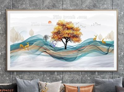 File PSD File tranh hiện đại pha lê gương KF94327 (chất lượng in ấn)