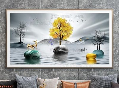 File gốc File tranh hiện đại pha lê gương KF94337 (in tráng gương) sang trọng