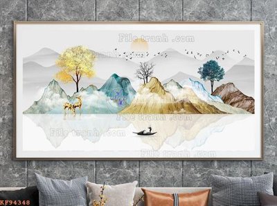 File in ấn chuyên nghiệp File tranh hiện đại pha lê gương KF94348 (file gốc)