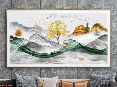 Ảnh gốc File tranh hiện đại pha lê gương KF94356 (độ nét cao) in tráng gương