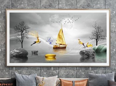 File in mica File tranh hiện đại pha lê gương KF94357 (bản gốc) sắc sảo