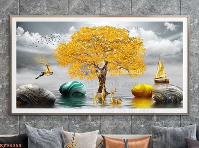 Download file gốc File tranh hiện đại pha lê gương KF94359 (in lụa) cao cấp