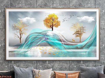 File in lụa File tranh hiện đại pha lê gương KF94368 (hoa văn) File tranh hiện đại pha lê gương KF94368