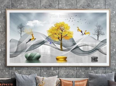 File tranh File tranh hiện đại pha lê gương KF94370 (bản gốc) in canvas