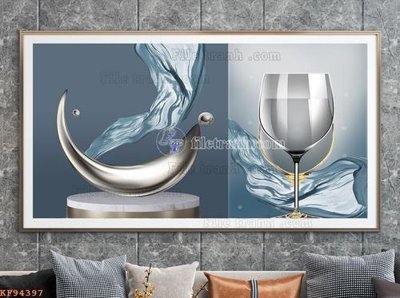 File in ấn File tranh hiện đại pha lê gương KF94397 (bản gốc) sắc nét