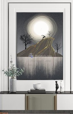 File in trần File tranh hiện đại pha lê gương KF94514 (bản gốc 3D) sống động