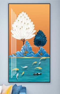 File in ấn File tranh hiện đại pha lê gương KF94563 chuyên nghiệp