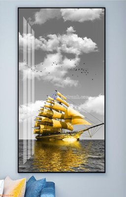 File gốc in tráng gương File tranh hiện đại pha lê gương KF94566 chi tiết