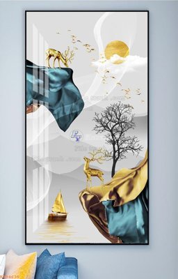 Tải file File tranh hiện đại pha lê gương KF94635 (gốc) chủ đề tôn giáo