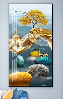 File in ấn cao cấp File tranh hiện đại pha lê gương KF94648 (file gốc)