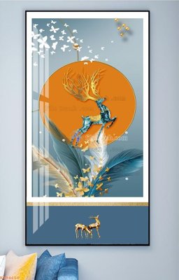 File in trần File tranh hiện đại pha lê gương KF94660 (bản gốc 3D) sống động