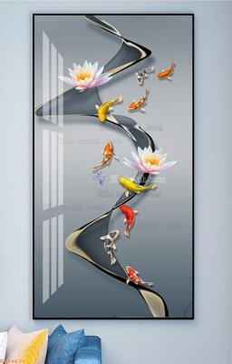 File in lụa File tranh hiện đại pha lê gương KF94671 (chất lượng cao) File tranh hiện đại pha lê gương KF94671