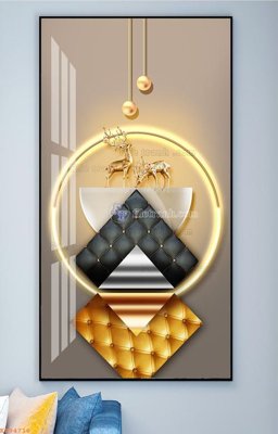 File gốc File tranh hiện đại pha lê gương KF94716 (ảnh chi tiết) để in lụa