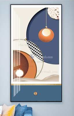 Tải file PSD File tranh hiện đại pha lê gương KF94773 (nguyên layer) để in