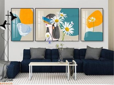 File gốc File tranh hiện đại pha lê gương KF94834 (in lụa) tranh mã đáo