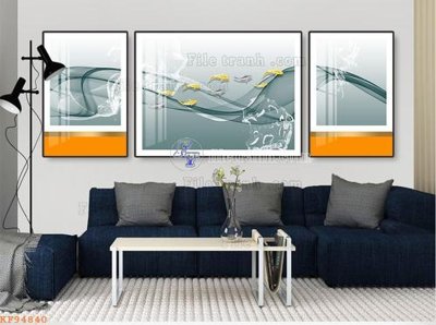 File tranh File tranh hiện đại pha lê gương KF94840 (file gốc) chủ đề phong thủy