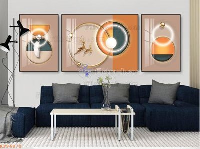 File in ấn File tranh hiện đại pha lê gương KF94870 chuyên nghiệp