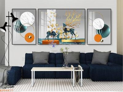 File gốc in tráng gương File tranh hiện đại pha lê gương KF94877 chi tiết