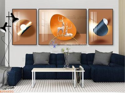 File gốc File tranh hiện đại pha lê gương KF94892 (in lụa) hoa văn cổ điển