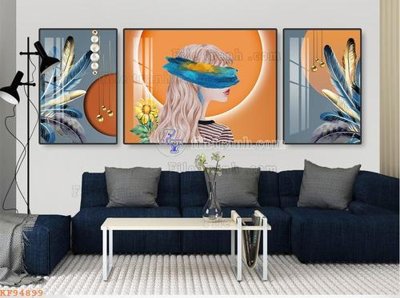 File in lụa File tranh hiện đại pha lê gương KF94899 (hoa văn) File tranh hiện đại pha lê gương KF94899