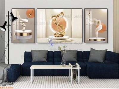 File tranh File tranh hiện đại pha lê gương KF94964 (bản gốc) treo quán cafe