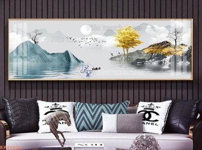File tranh File tranh hiện đại pha lê gương KF95032 (ảnh gốc) in trần xuyên sáng