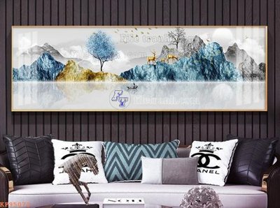 Download file gốc File tranh hiện đại pha lê gương KF95073 (in lụa) hoa lá