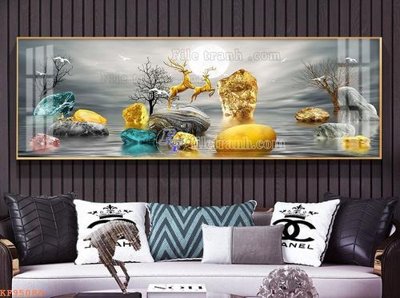 File gốc in tráng gương File tranh hiện đại pha lê gương KF95084 chi tiết