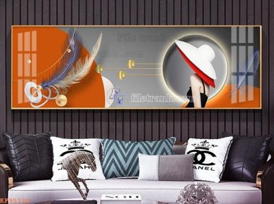 File gốc File tranh hiện đại pha lê gương KF95128 (in lụa) hoa văn cổ điển