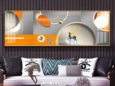 File in trần File tranh hiện đại pha lê gương KF95154 (bản gốc) đại dương