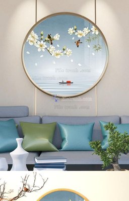 File gốc File tranh hiện đại pha lê gương KF95250 (in lụa) họa tiết 3D