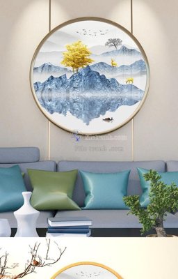 File gốc File tranh hiện đại pha lê gương KF95278 cho in ấn và thiết kế