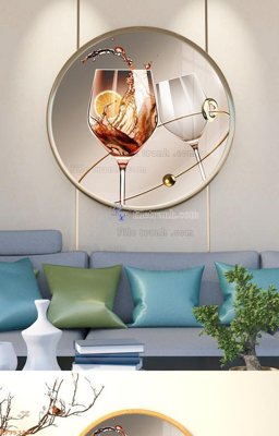 File tranh File tranh hiện đại pha lê gương KF95325 (bản gốc) in lụa 3D