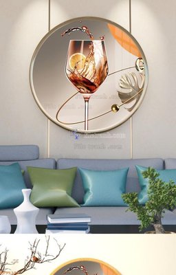 File gốc File tranh hiện đại pha lê gương KF95326 (in lụa) tranh thuận buồm