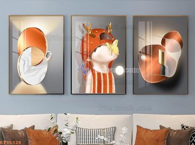 Ảnh gốc file in lụa File tranh hiện đại pha lê gương KF95328 chi tiết