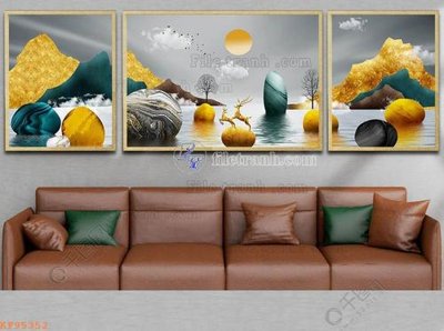 File tranh in trần File tranh hiện đại pha lê gương KF95352 (ảnh gốc siêu nét)