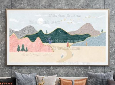 File in lụa File tranh hiện đại pha lê gương KF95386 (tân cổ điển) File tranh hiện đại pha lê gương KF95386