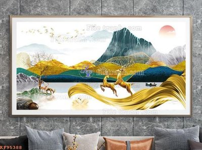 File tranh quảng cáo File tranh hiện đại pha lê gương KF95388 (download file gốc)