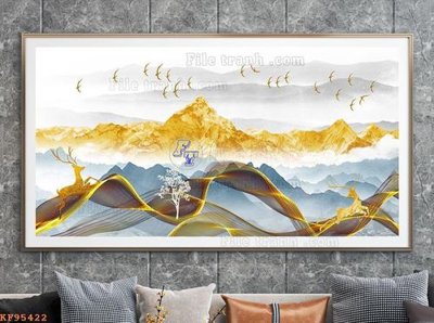 Download file gốc File tranh hiện đại pha lê gương KF95422 (in lụa) cao cấp