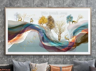 File ảnh File tranh hiện đại pha lê gương KF95426 (gốc) in Hiflex