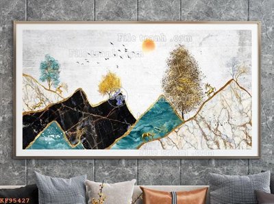 File ảnh File tranh hiện đại pha lê gương KF95427 (gốc) cho trang trí nhà hàng