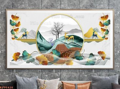 File gốc in ấn File tranh hiện đại pha lê gương KF95428 chất lượng vượt trội