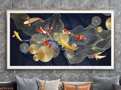 File gốc File tranh hiện đại pha lê gương KF95439 (in lụa) tranh mã đáo