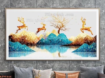 File gốc File tranh hiện đại pha lê gương KF95444 (PNG) không nền chất lượng