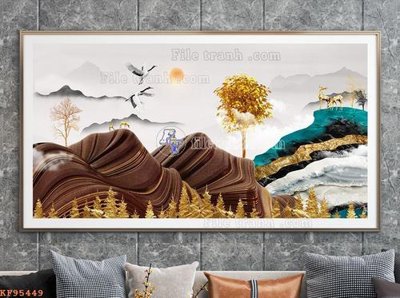 File in trần File tranh hiện đại pha lê gương KF95449 (bản gốc) trời sao