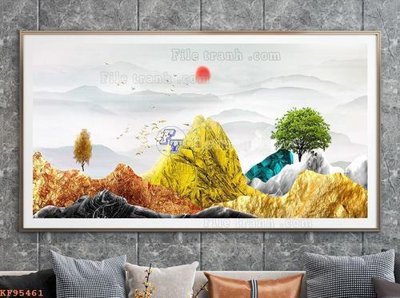 File tranh trang trí File tranh hiện đại pha lê gương KF95461 (file gốc)