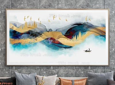 File gốc File tranh hiện đại pha lê gương KF95483 (vector) cho in ấn