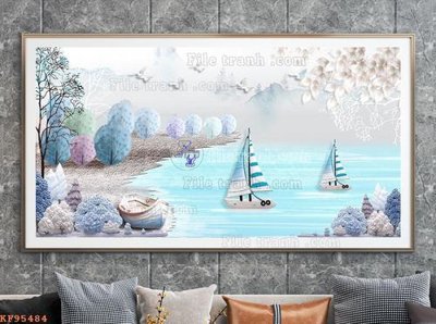 File gốc File tranh hiện đại pha lê gương KF95484 (trang trí) phòng làm việc