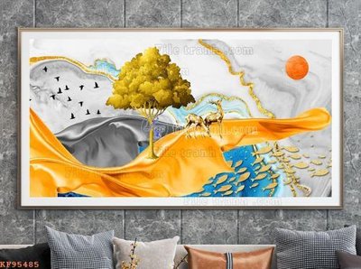 Download file File tranh hiện đại pha lê gương KF95485 (gốc) in mica ốp bếp