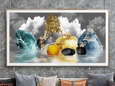 Download file gốc File tranh hiện đại pha lê gương KF95499 (in lụa) nghệ thuật